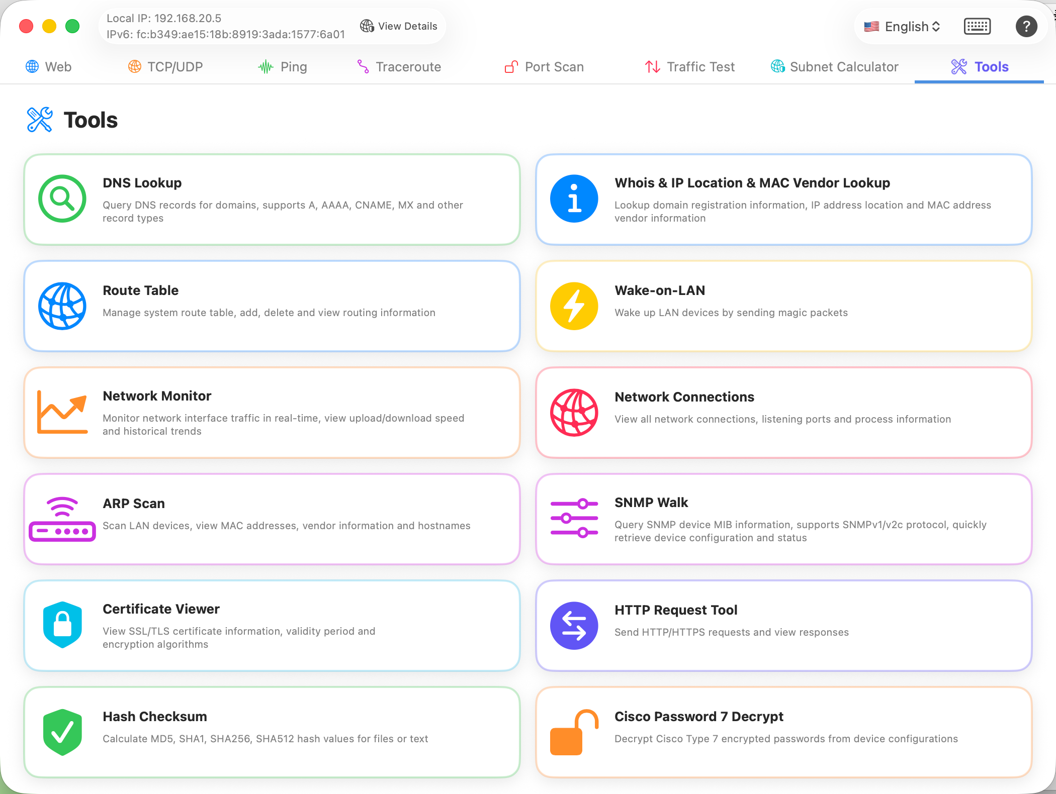 YgcNetTools Interface